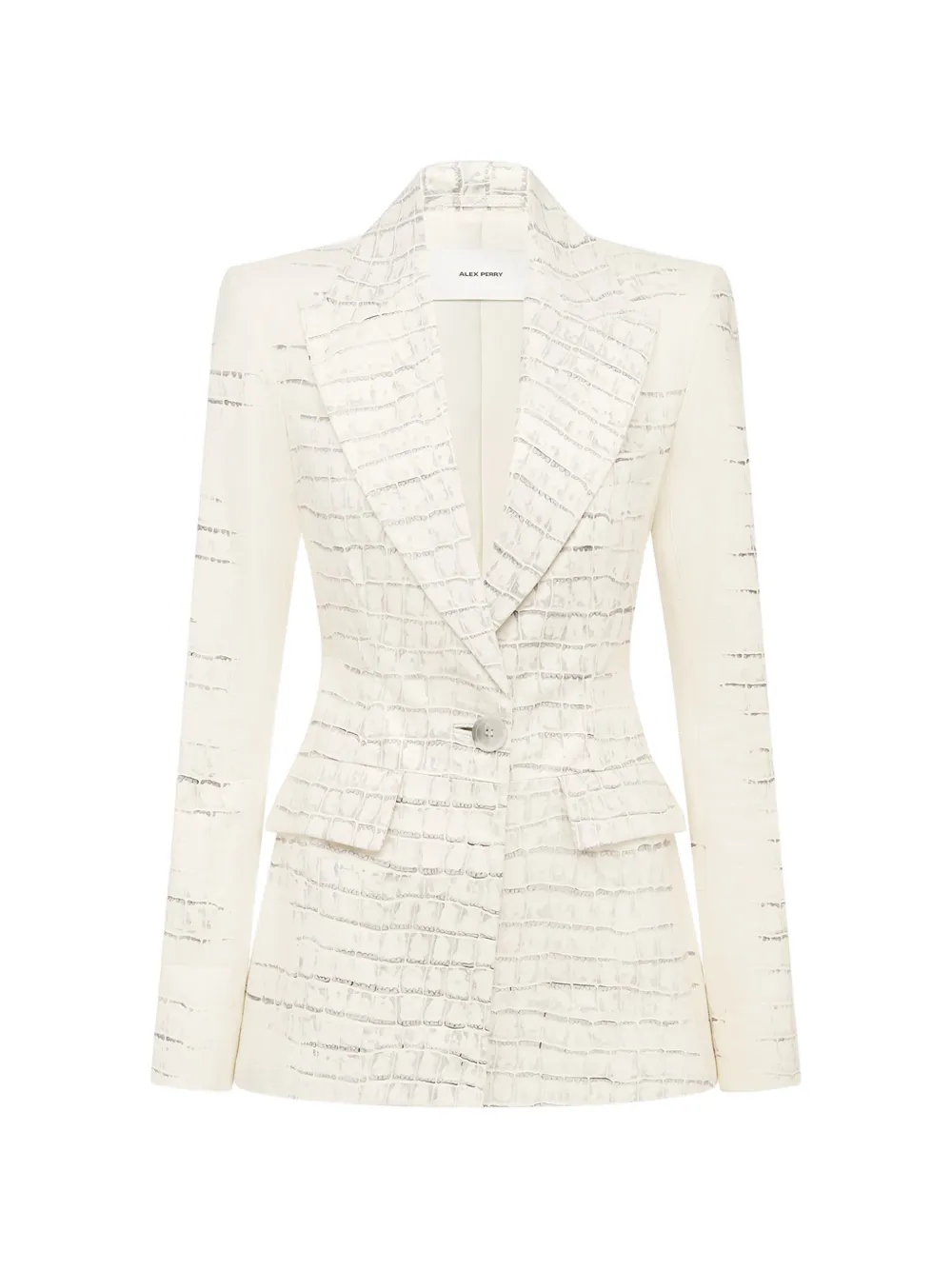 Alex Perry croc-embossed single-breasted blazer - Toni neutri