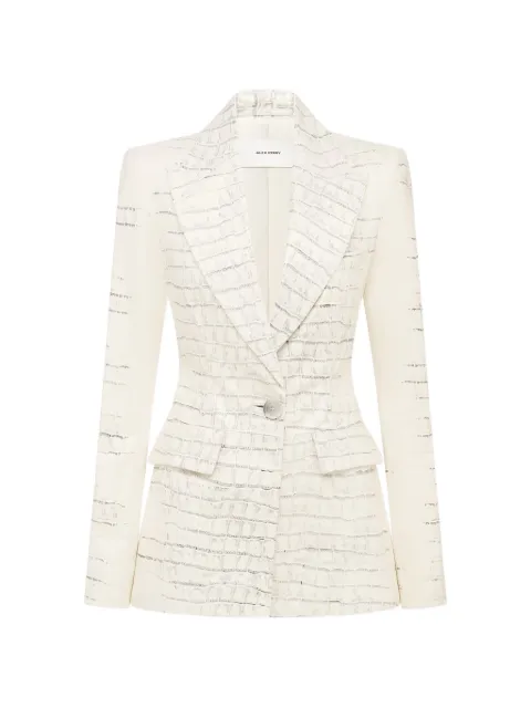 Alex Perry croc-embossed single-breasted blazer