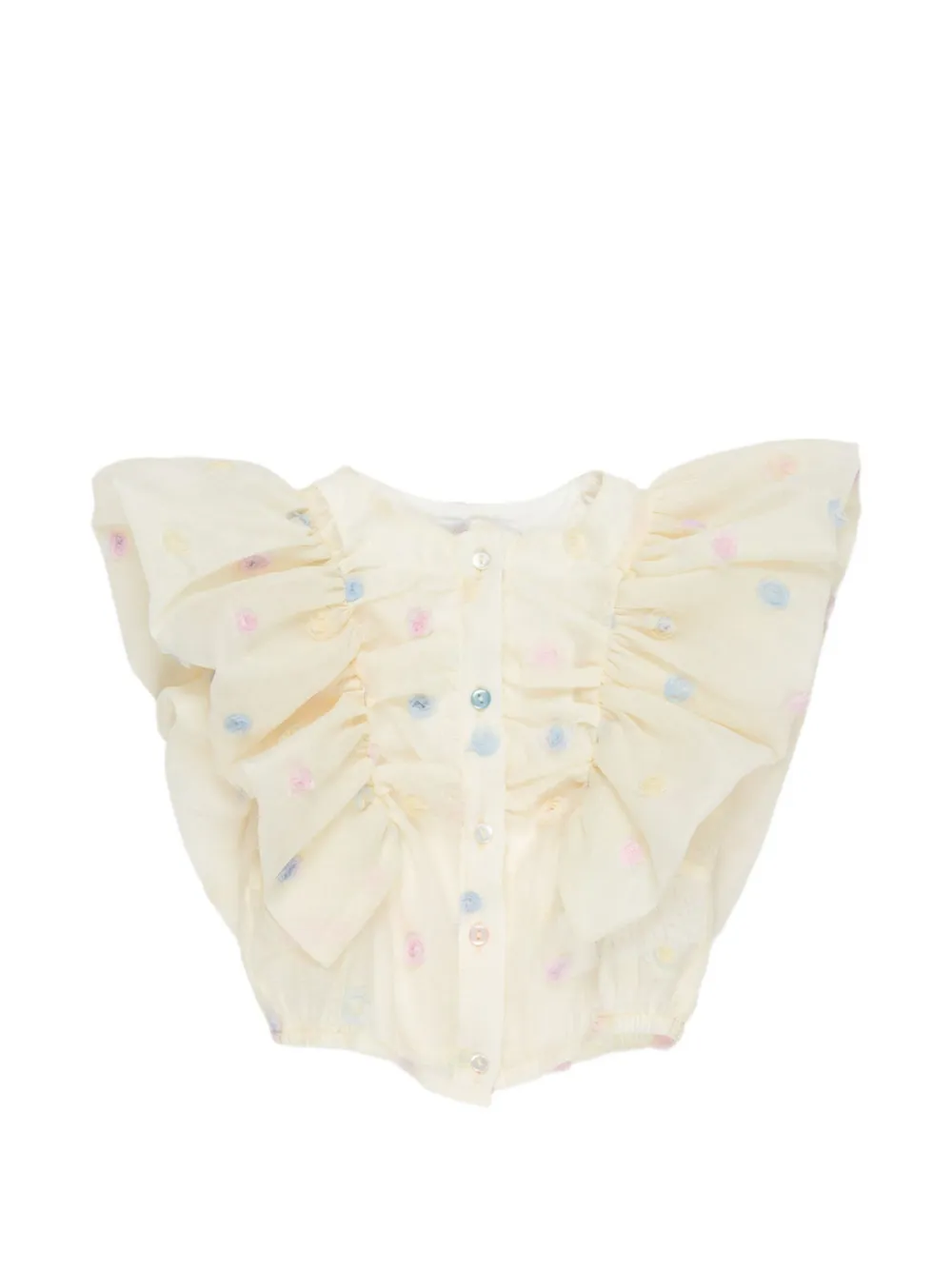 Miss Grant Kids ruffled shirt - Nude