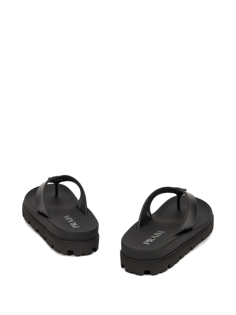 Prada logo detail flip-flops Zwart