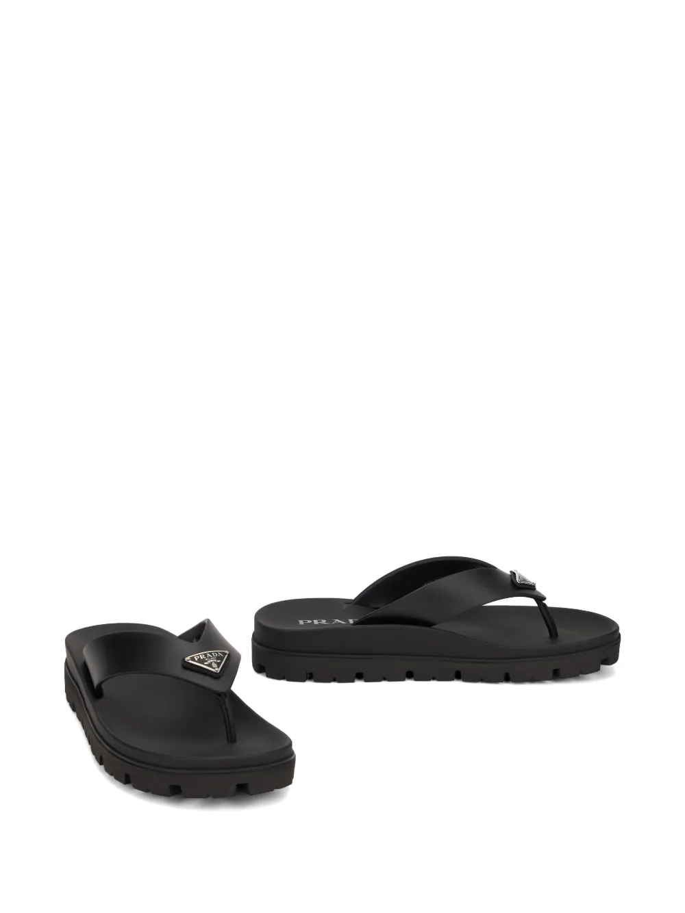 Prada logo detail flip-flops Zwart