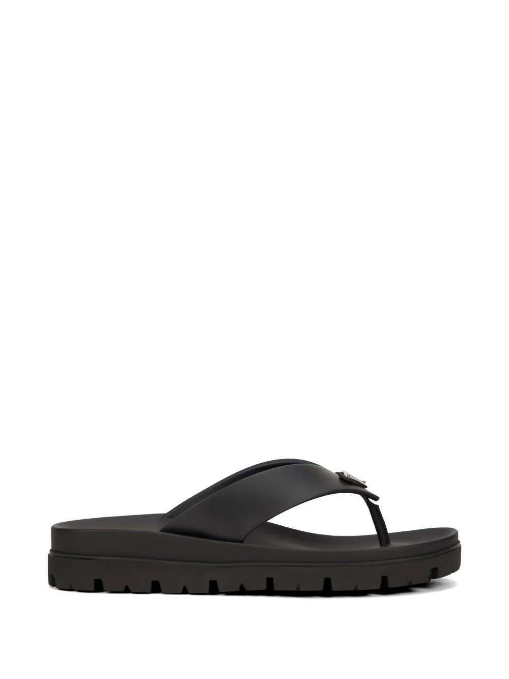 Prada logo detail flip-flops - Schwarz