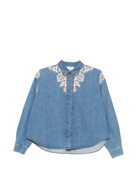 Forte Forte chemise en jean à empiècement brodé