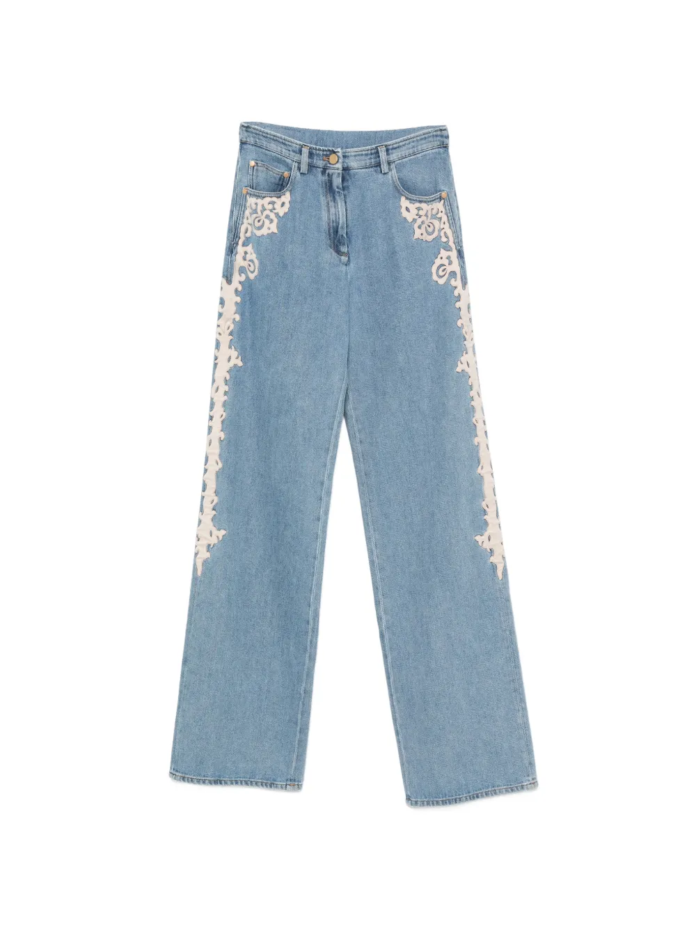 Forte Forte Lace-appliqué Jeans In Blue