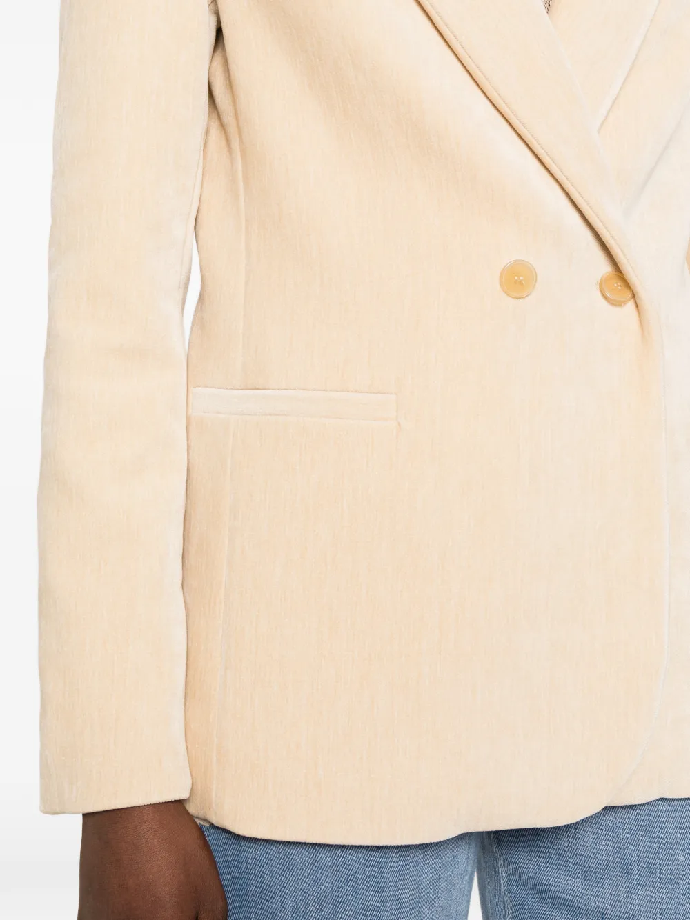 Forte Fluwelen blazer met dubbele rij knopen Beige