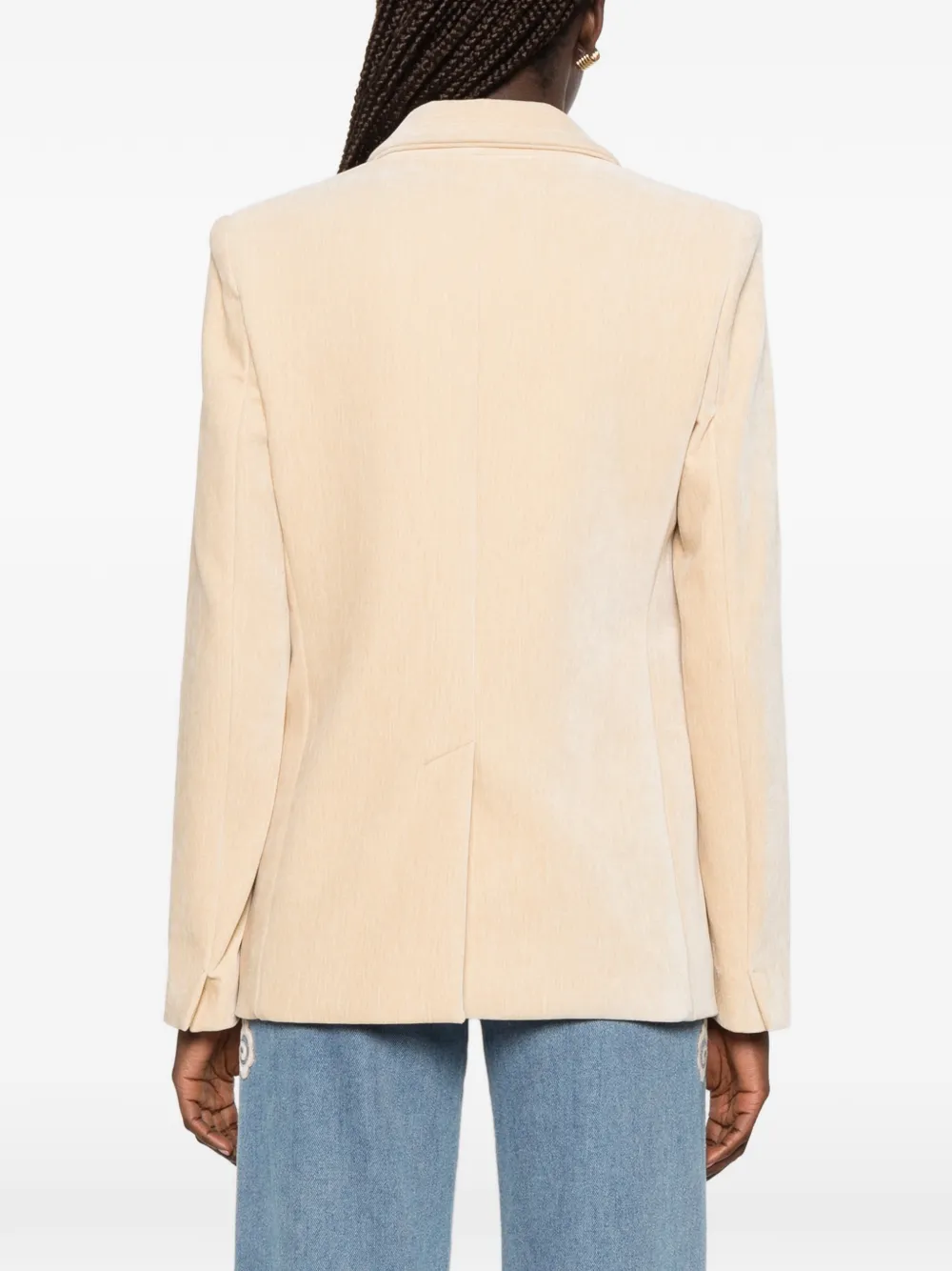 Forte Fluwelen blazer met dubbele rij knopen Beige