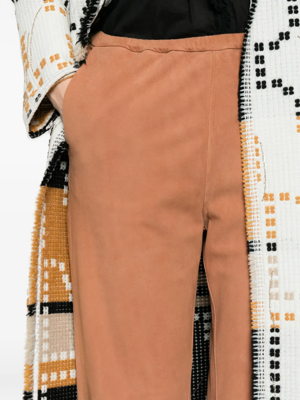 Forte Leren broek Beige
