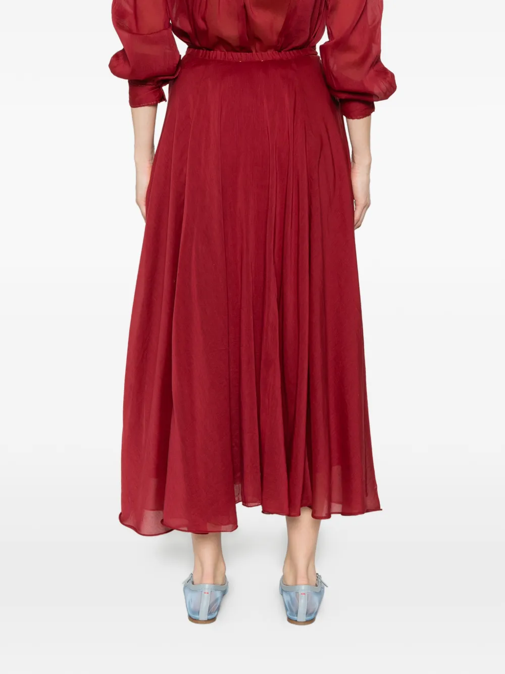 Forte Flared midi-rok Rood
