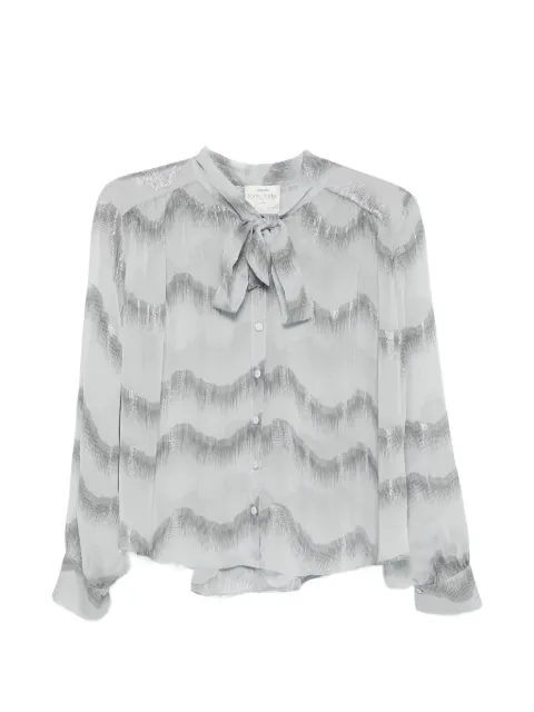 Forte Forte Blouse met chevron-patroon en strik