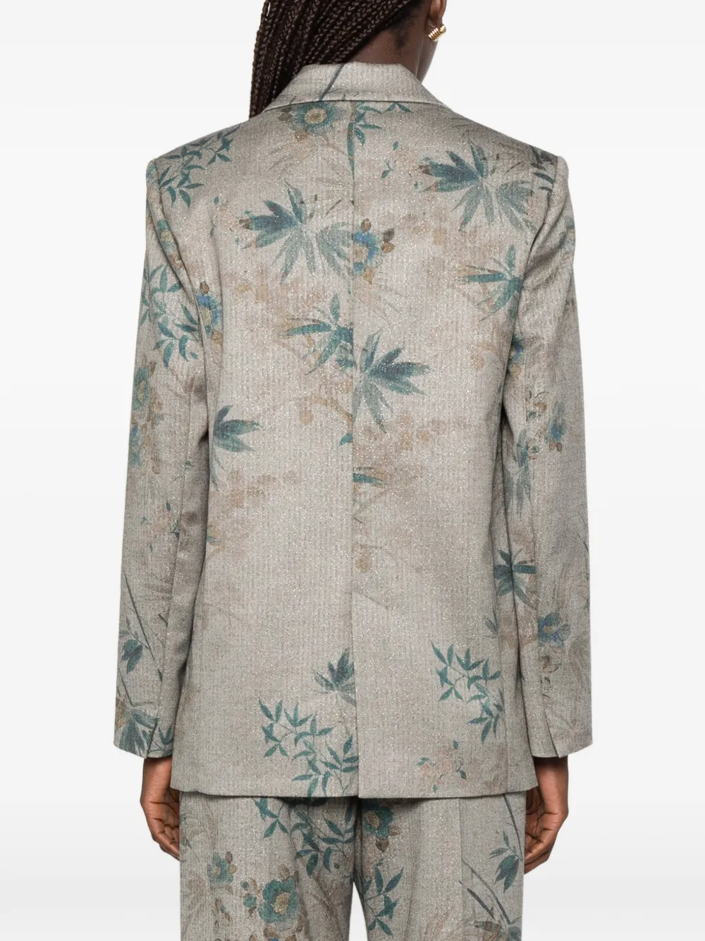 Forte Le Bambou Secret blazer met enkele rij knopen Grijs