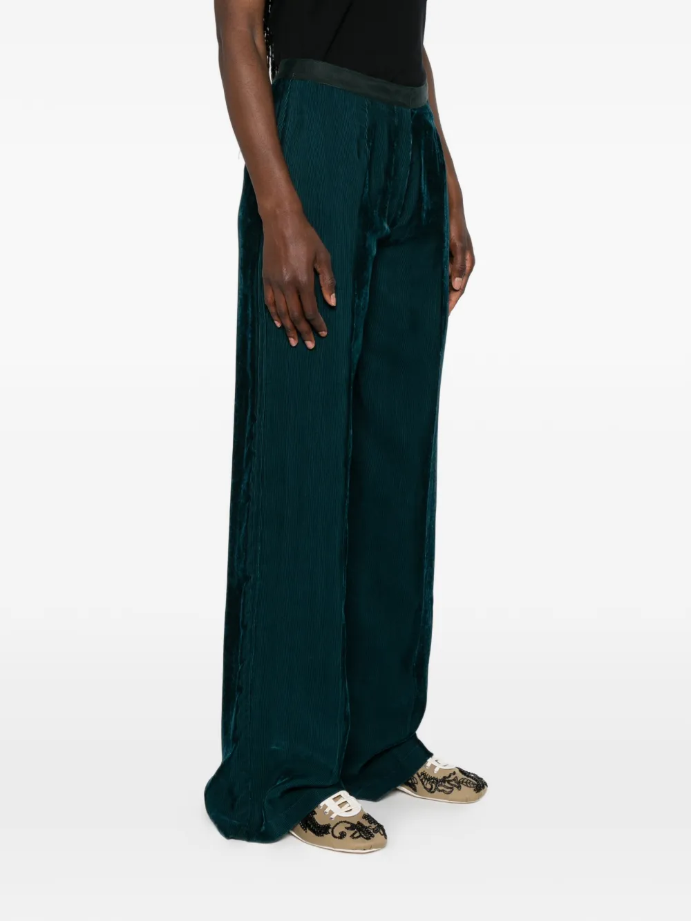 Forte Broek met wijde pijpen Groen