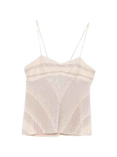 Forte Forte Il Plissé pleated metallic-effect top