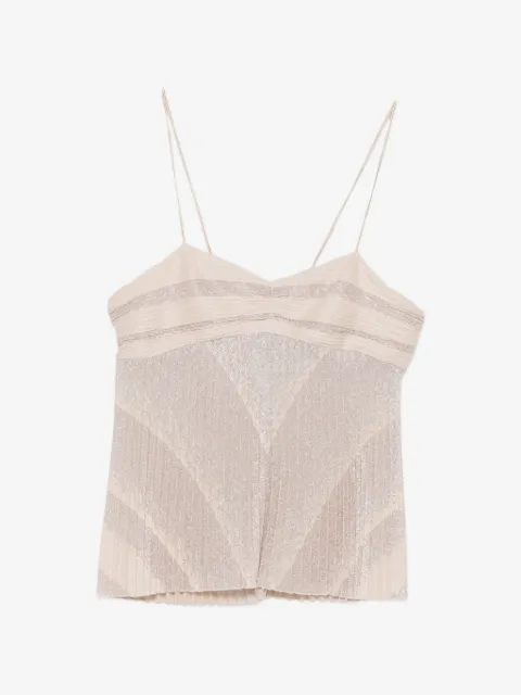 Forte Forte Rising sun plissé metallic-effect top