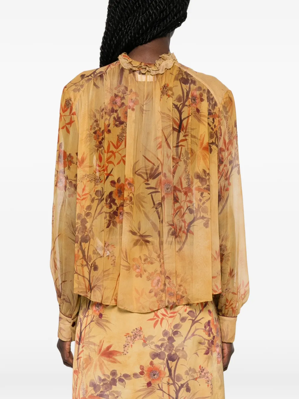 Forte Shirt met bloemenprint Beige