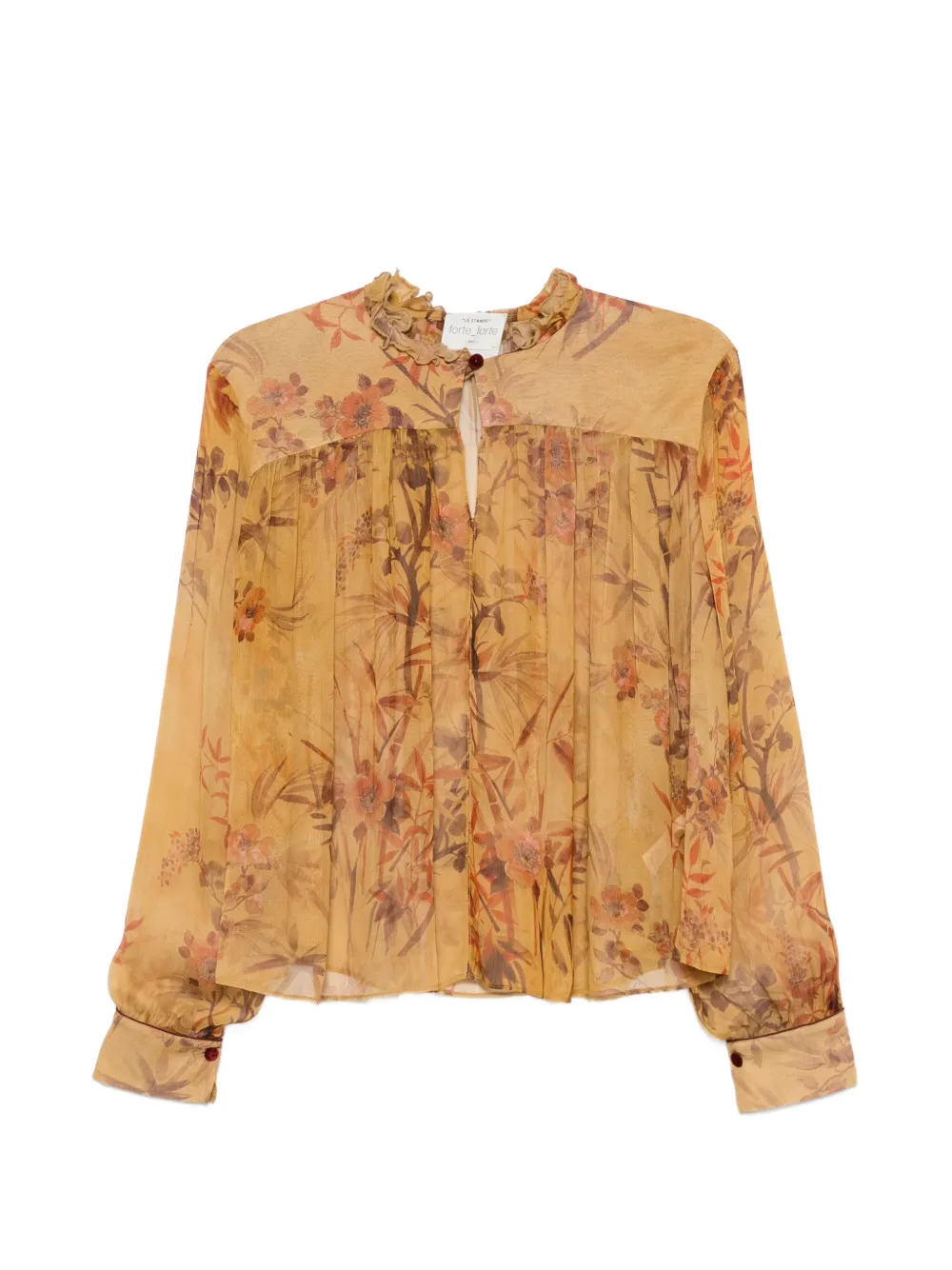 Forte Forte Blusa a fiori con ruches - Toni neutri