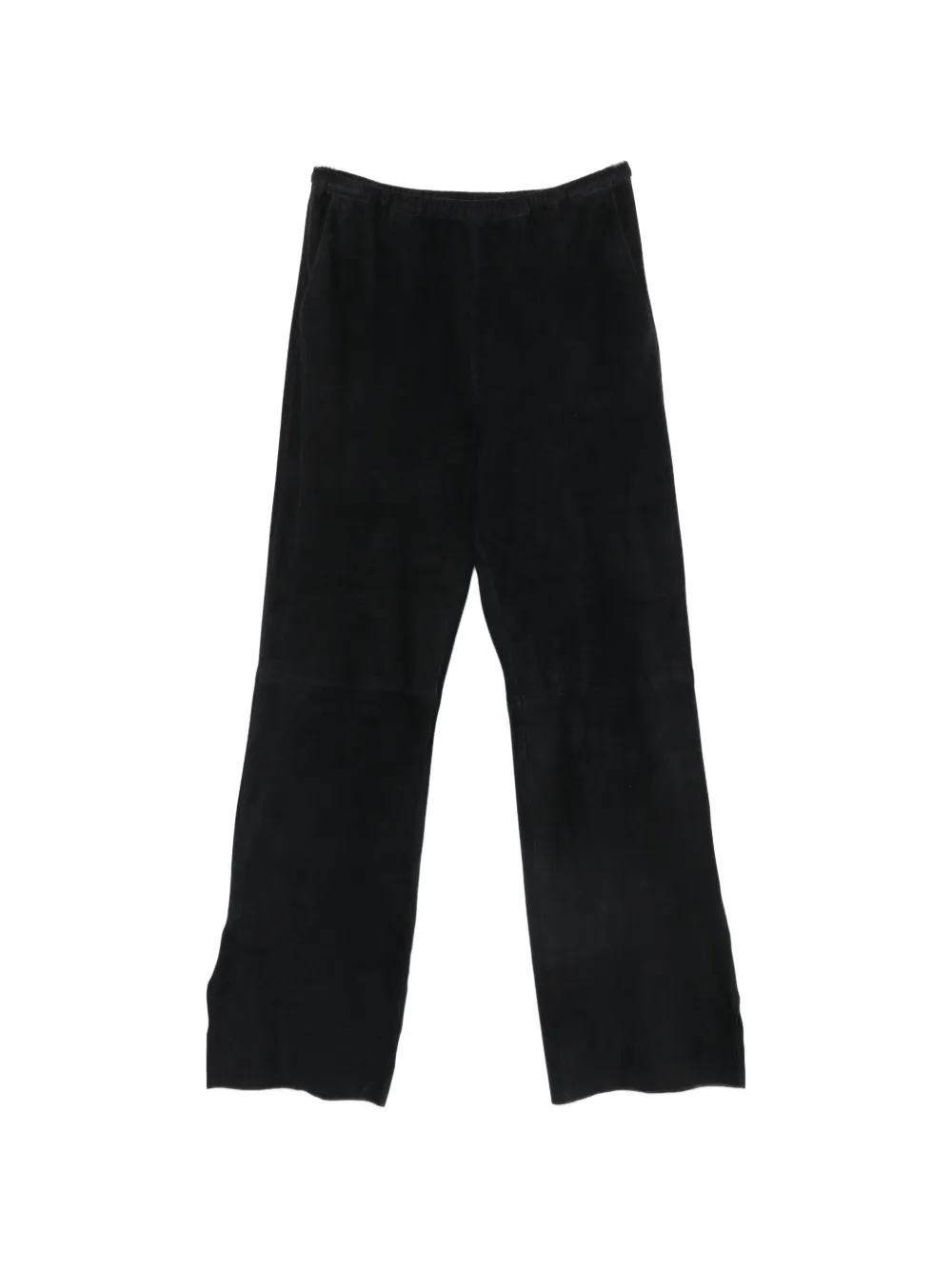 Forte Forte Pantaloni in pelle scamosciata a gamba ampia - Nero