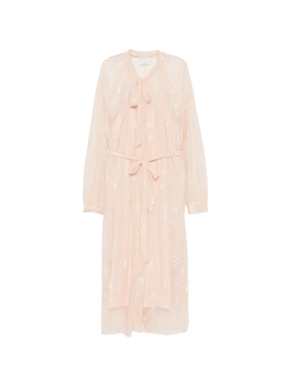 Forte Forte Midikleid aus Spitze mit Schleifenkragen - Rosa