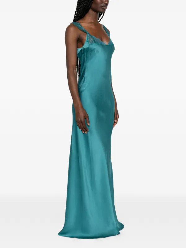 forte forte blue dress Forte Forte lace-trim Maxi Dress | Blue