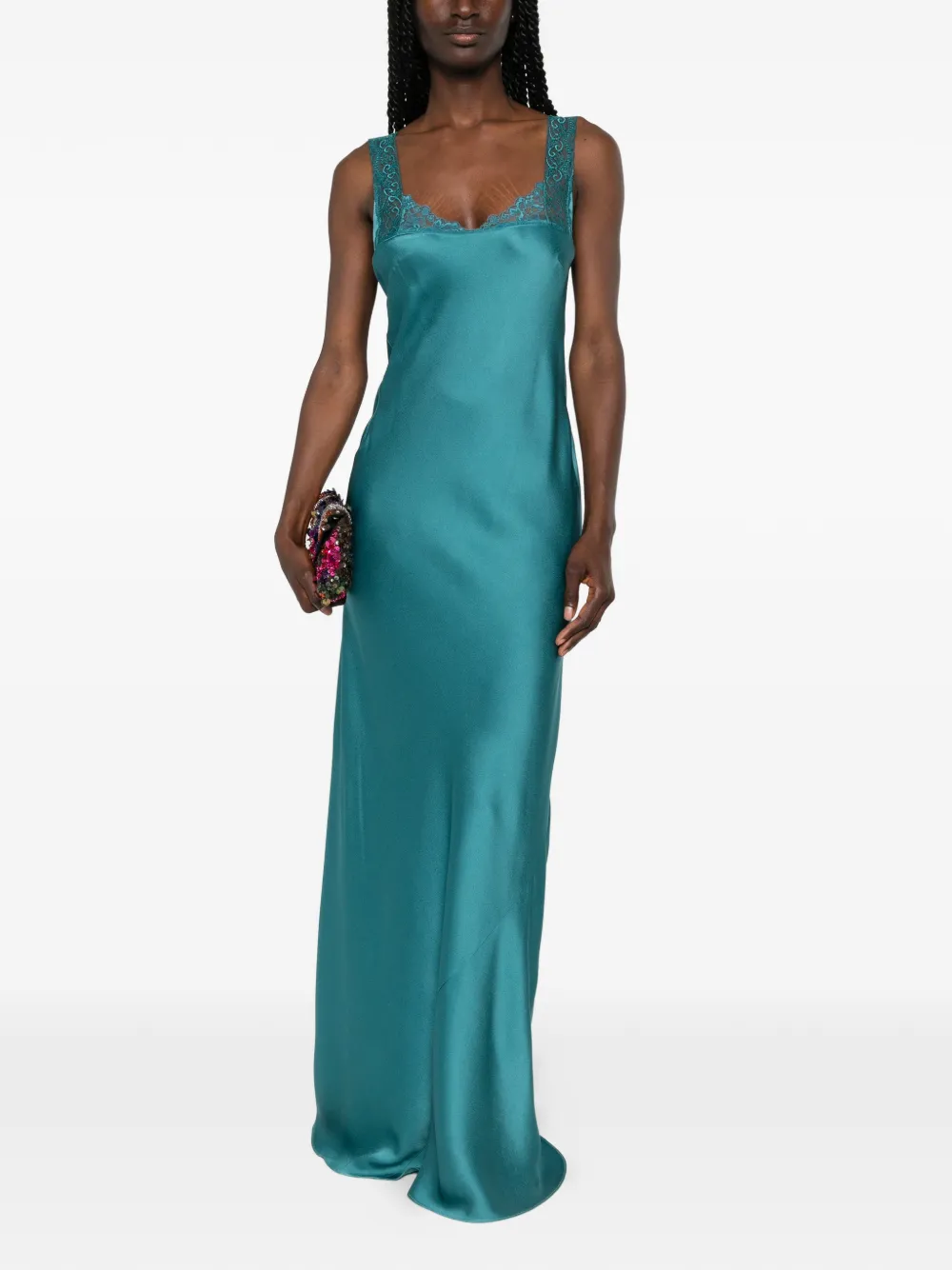 Forte Maxi-jurk met kant Blauw