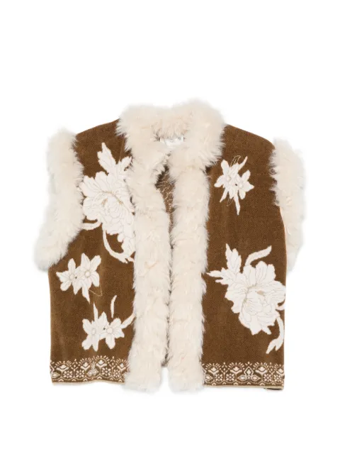 Forte Forte chamarra con ribete texturizado y motivo floral en intarsia