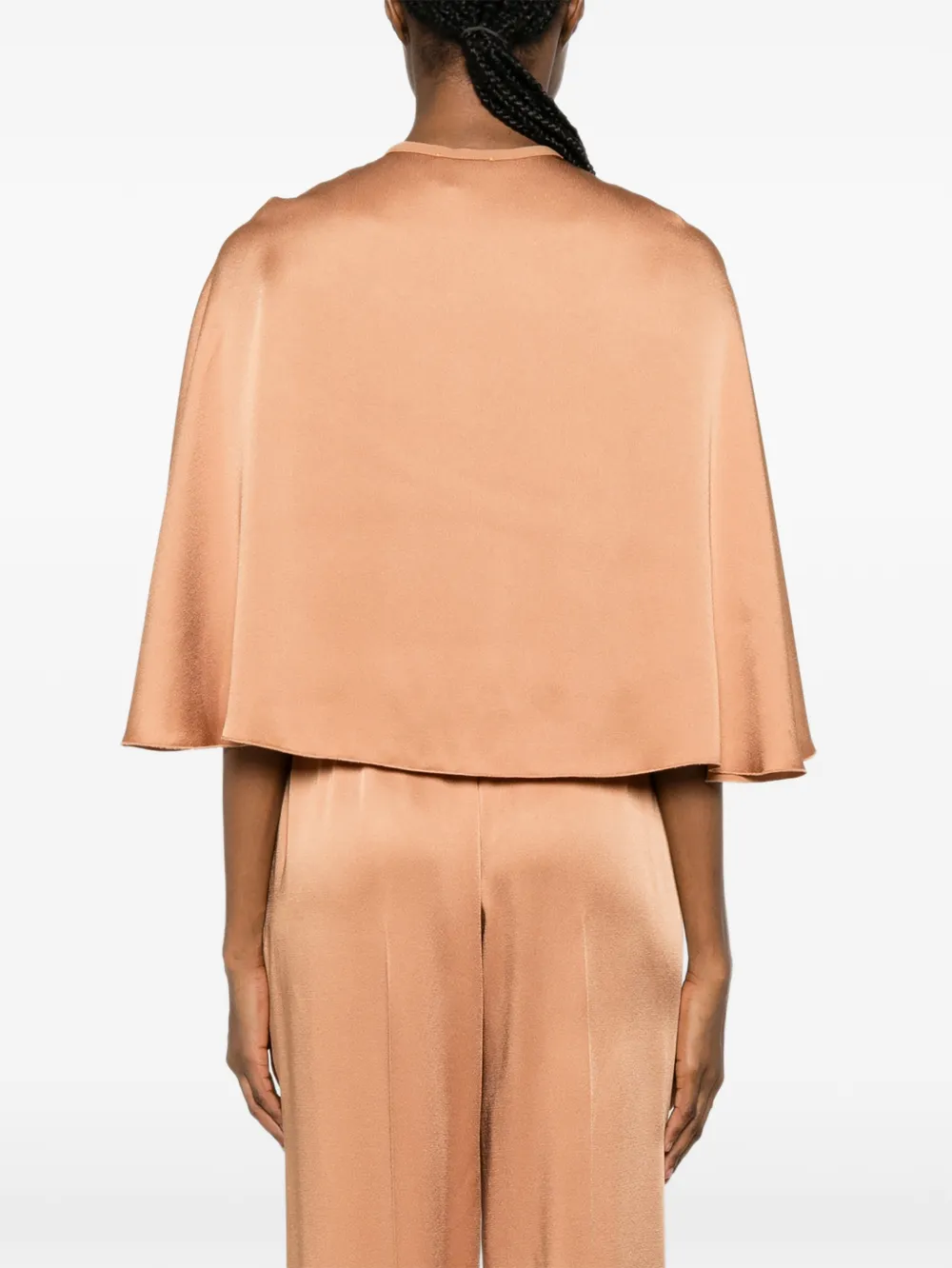 Forte Envers cape met satijnen afwerking Beige