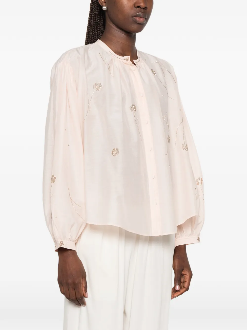 Forte Blouse met ballonmouwen Roze