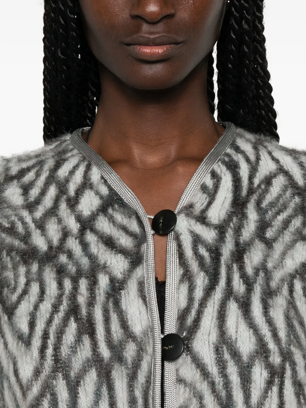 Forte Vest met abstract patroon en geborstelde afwerking Grijs