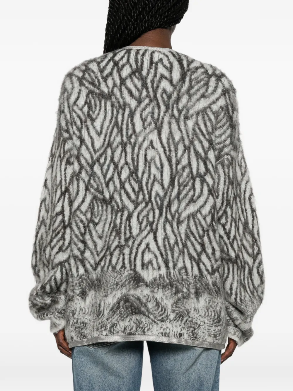 Forte Vest met abstract patroon en geborstelde afwerking Grijs