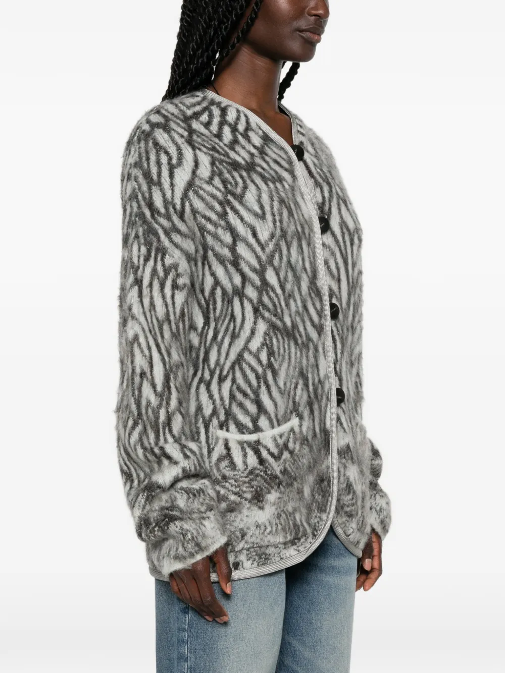 Forte Vest met abstract patroon en geborstelde afwerking Grijs