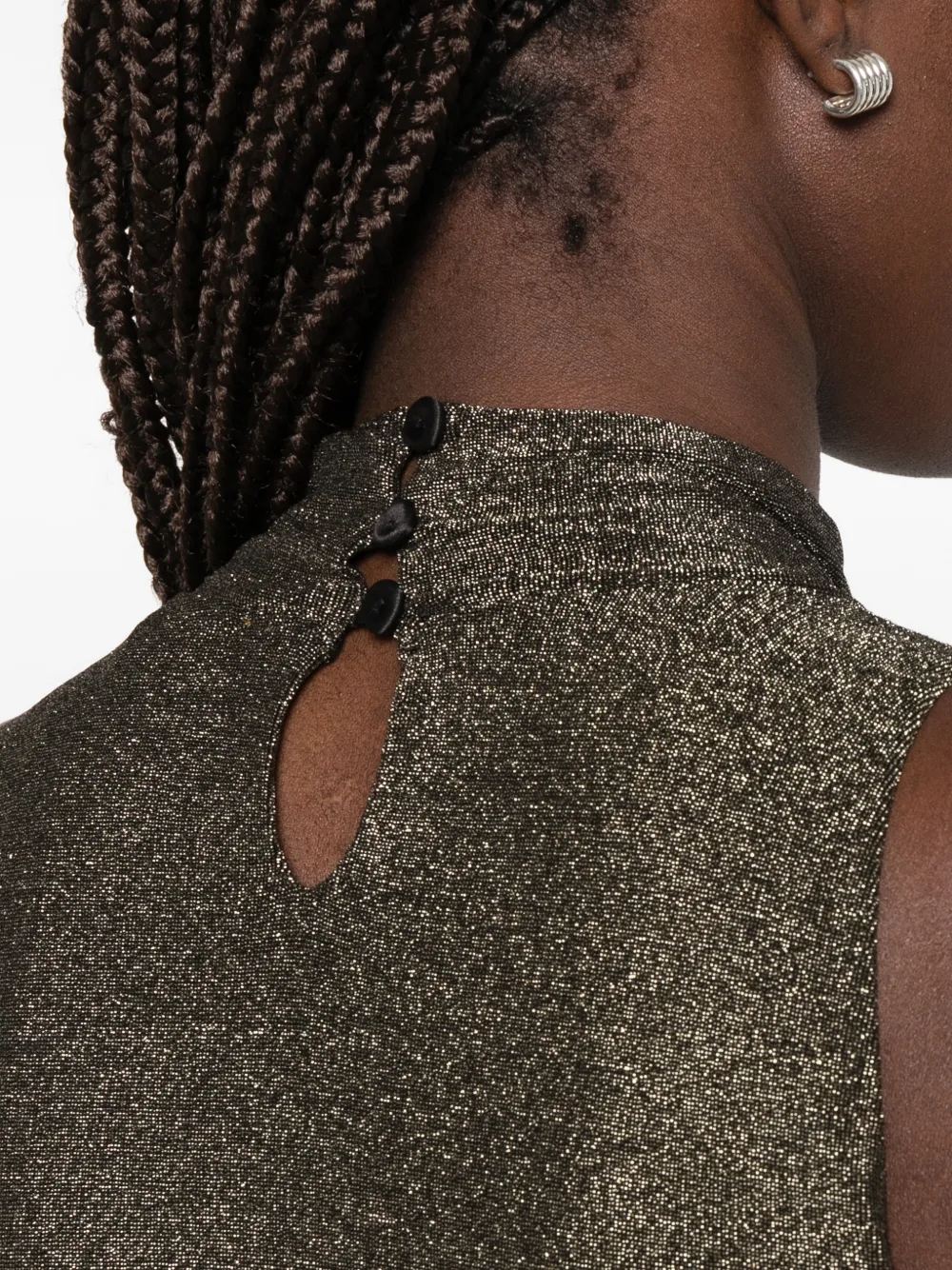 Forte Body met glitter-effect en hoge hals Goud