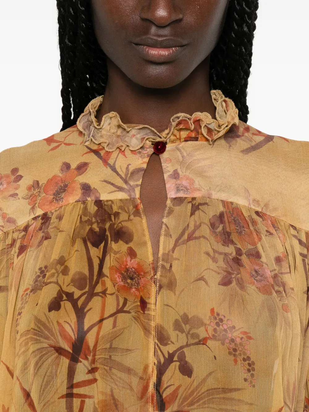 Forte Le Bambou Secret midi-wikkelrok Beige