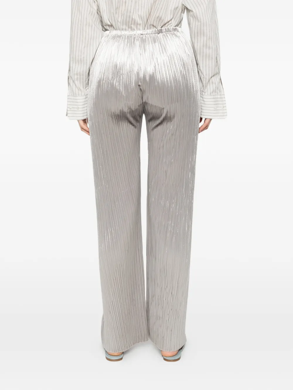 Forte Broek met wijde pijpen en plissé-effect Grijs