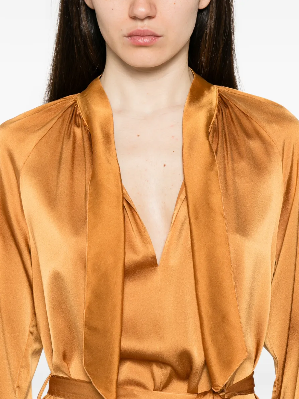 Forte Midi-jurk met ceintuur en strik Goud