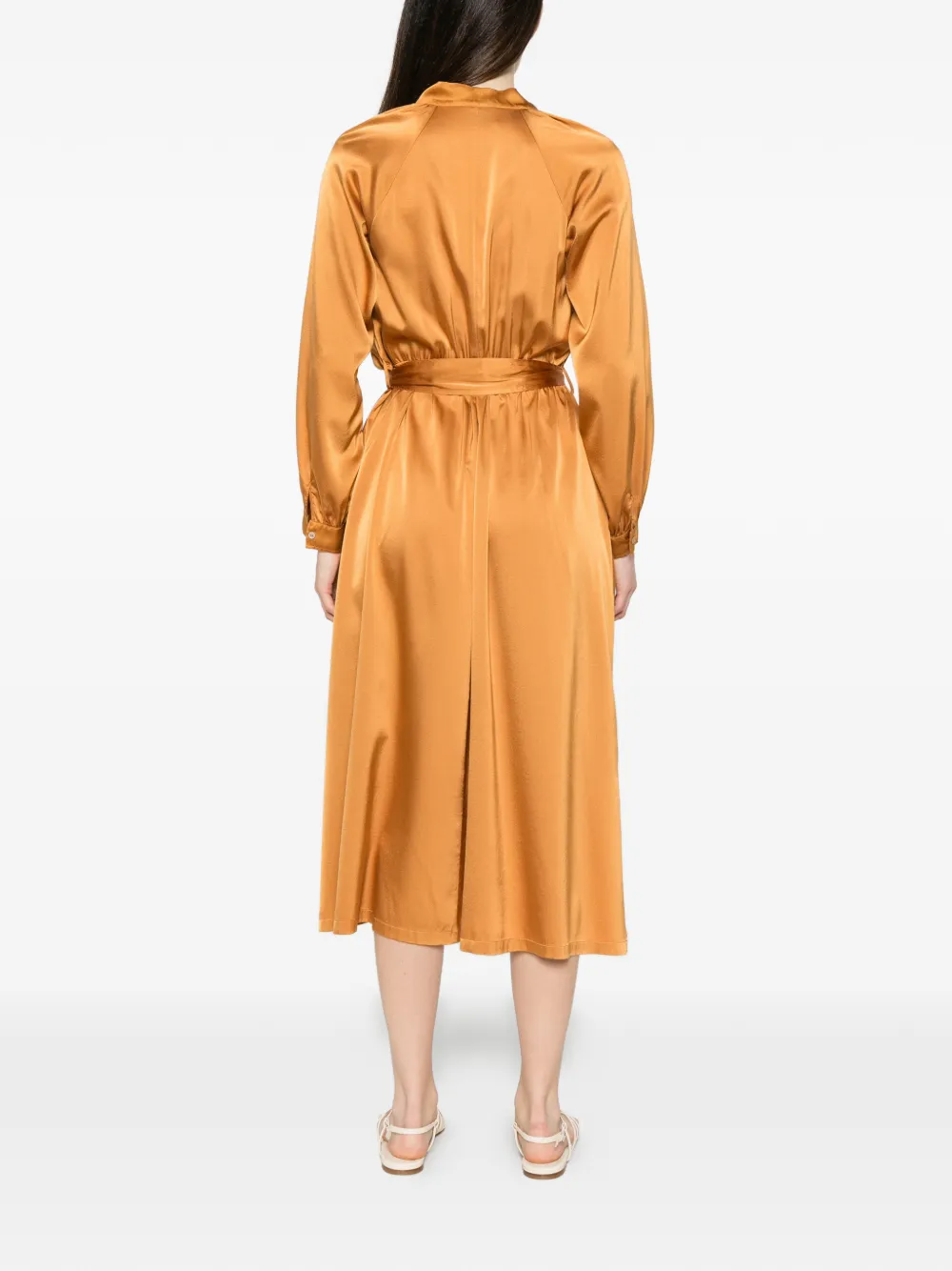 Forte Midi-jurk met ceintuur en strik Goud