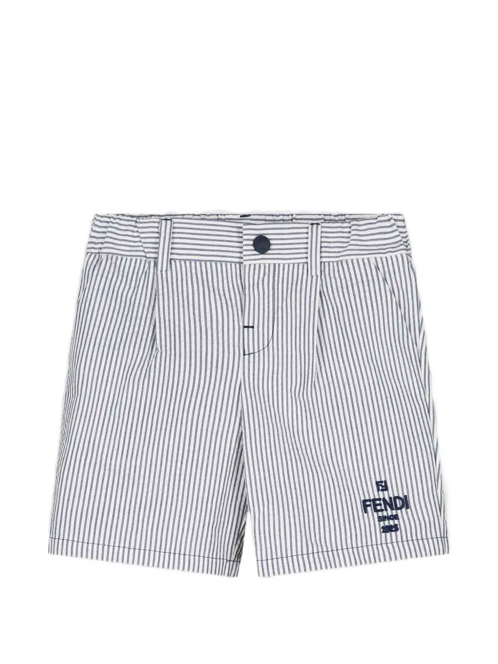 Fendi Kids striped logo-detail shorts - Bianco