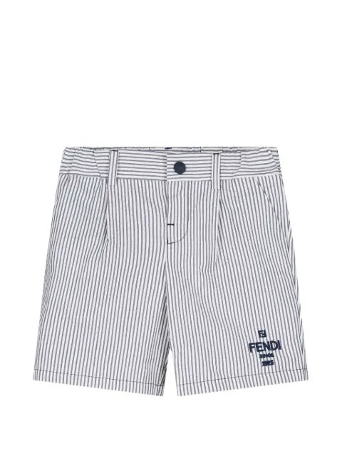 Fendi Kids striped logo-detail shorts