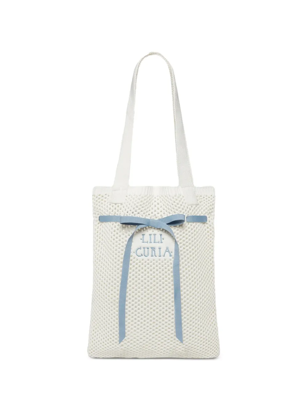 LILI CURIA ribbon-detail knit tote bag · OS