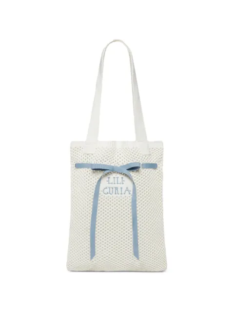 LILI CURIA Gestrickter Tote Bag mit Schleife