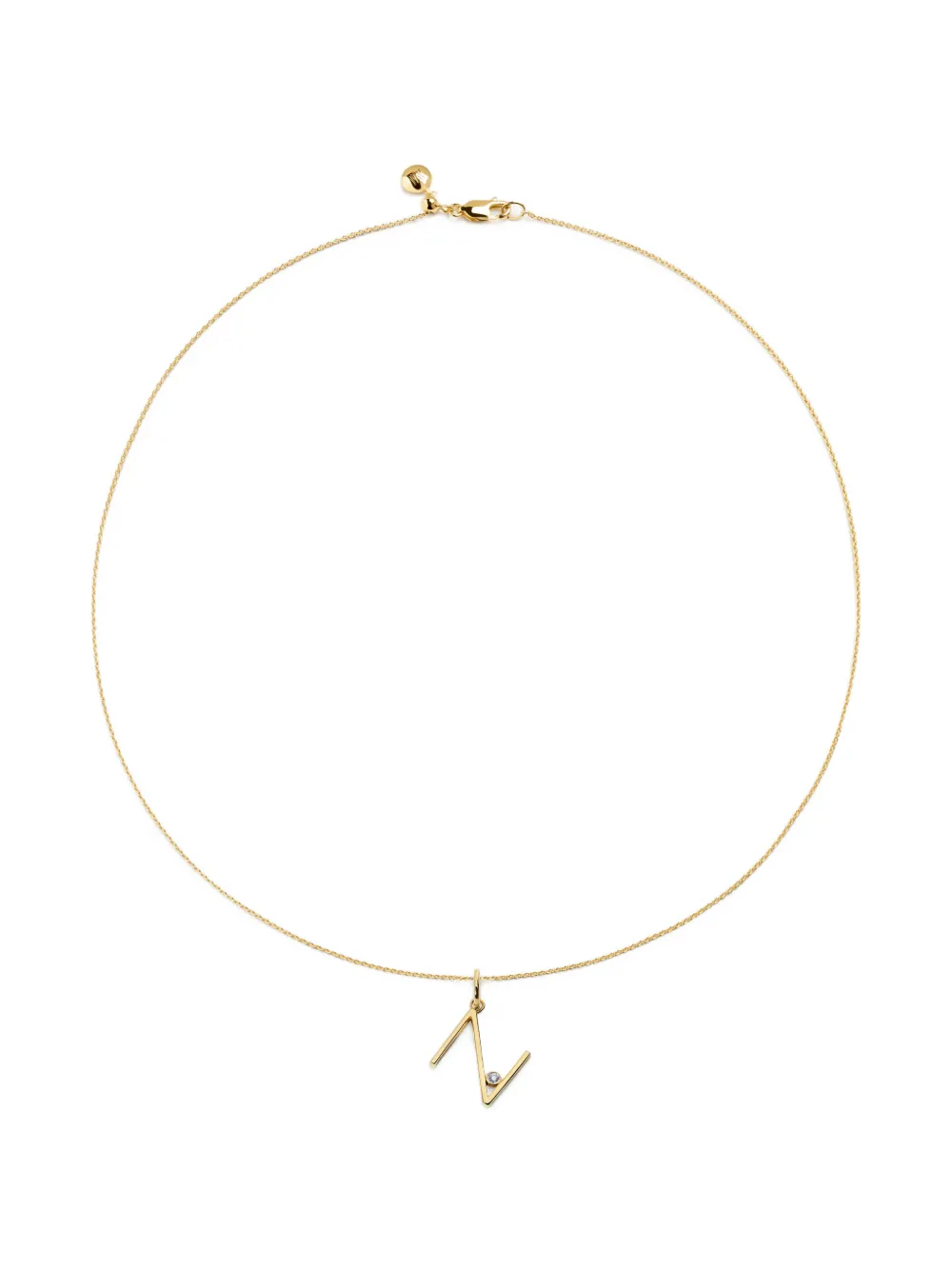 Monica Vinader solitaire diamond initial N pendant - Oro