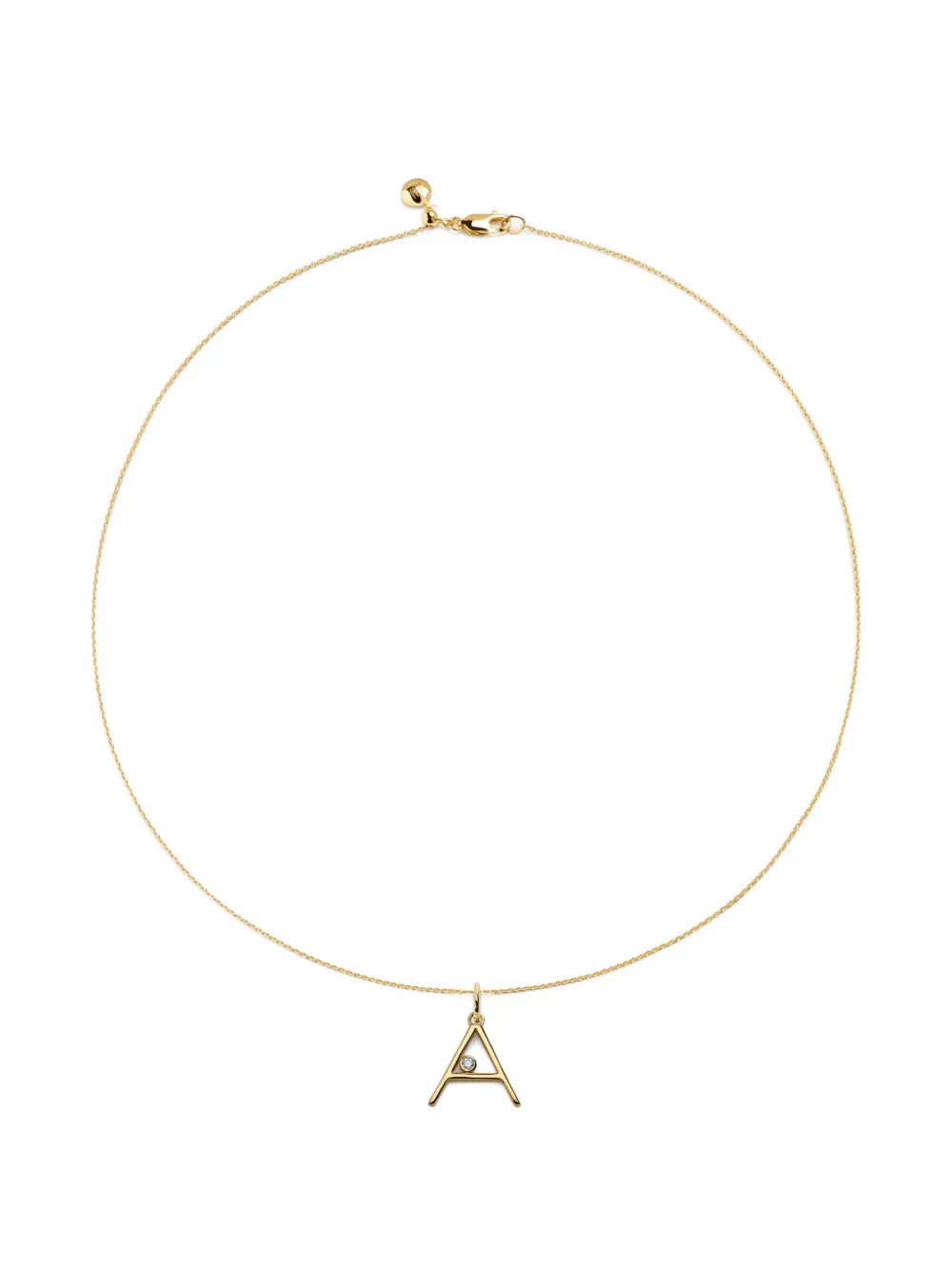 Monica Vinader solitaire diamond initial A pendant - Oro