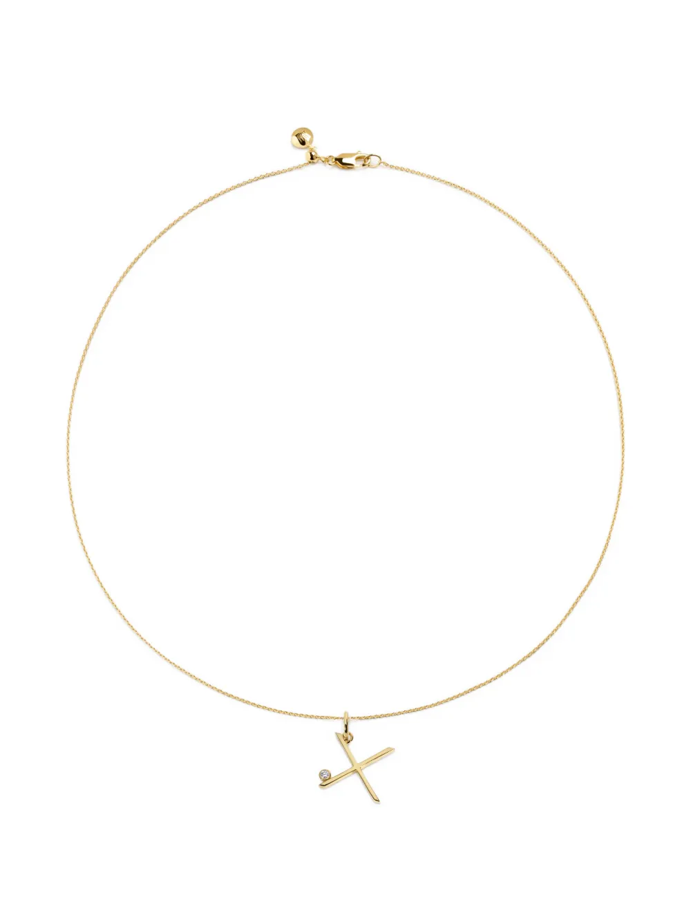 Monica Vinader X-Anhänger mit Diamant - Gold