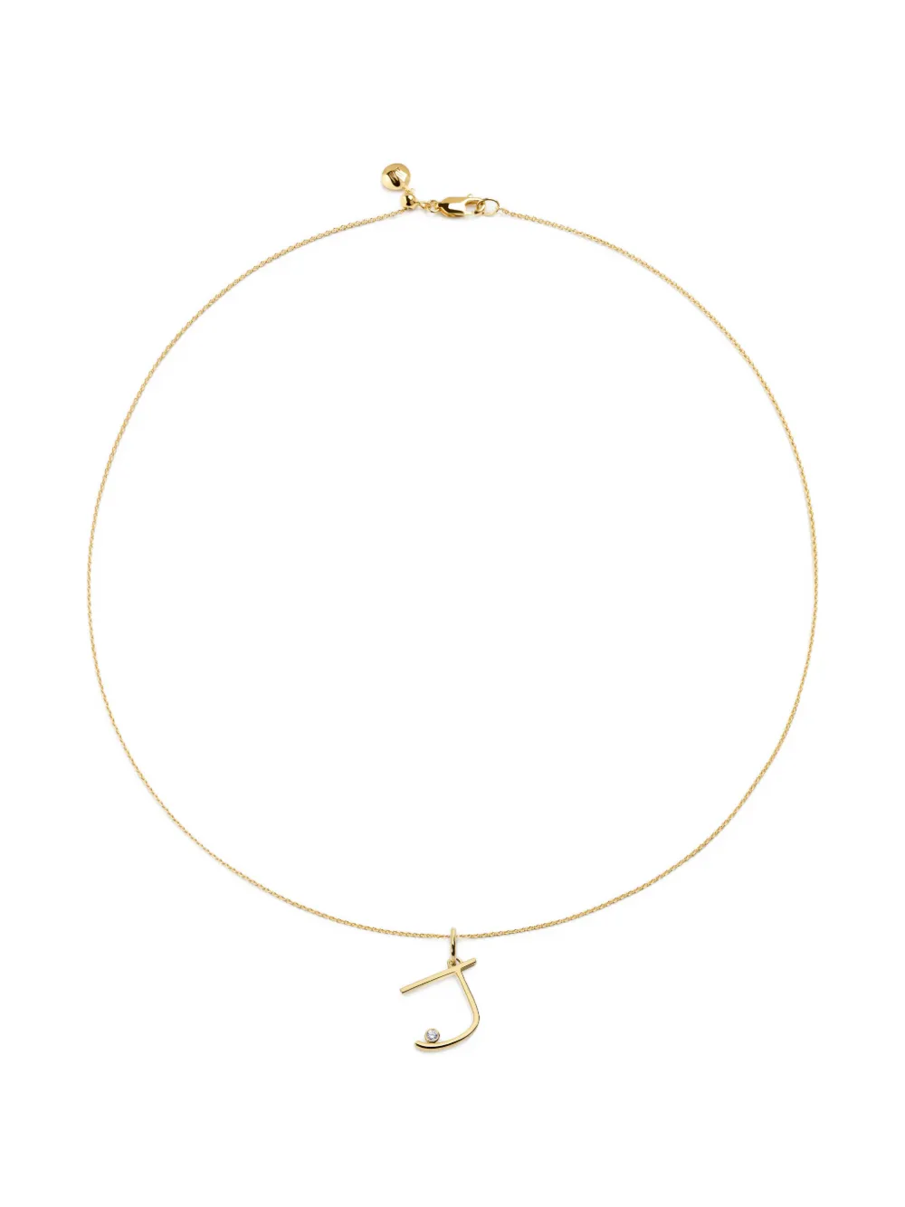 Monica Vinader solitaire diamond initial J pendant - Oro