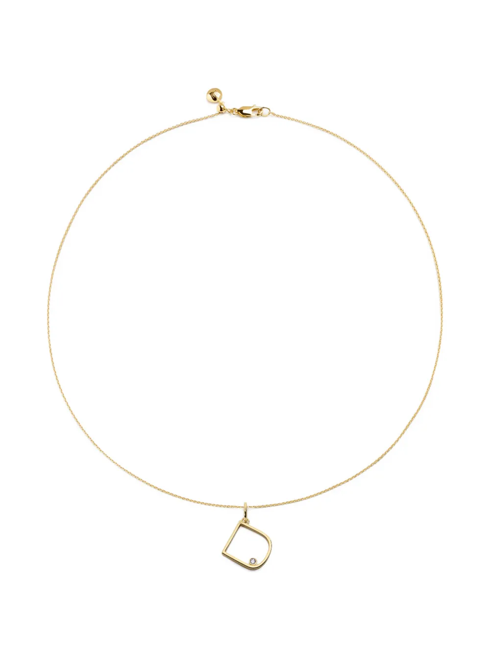 Monica Vinader solitaire diamond initial D pendant - Oro