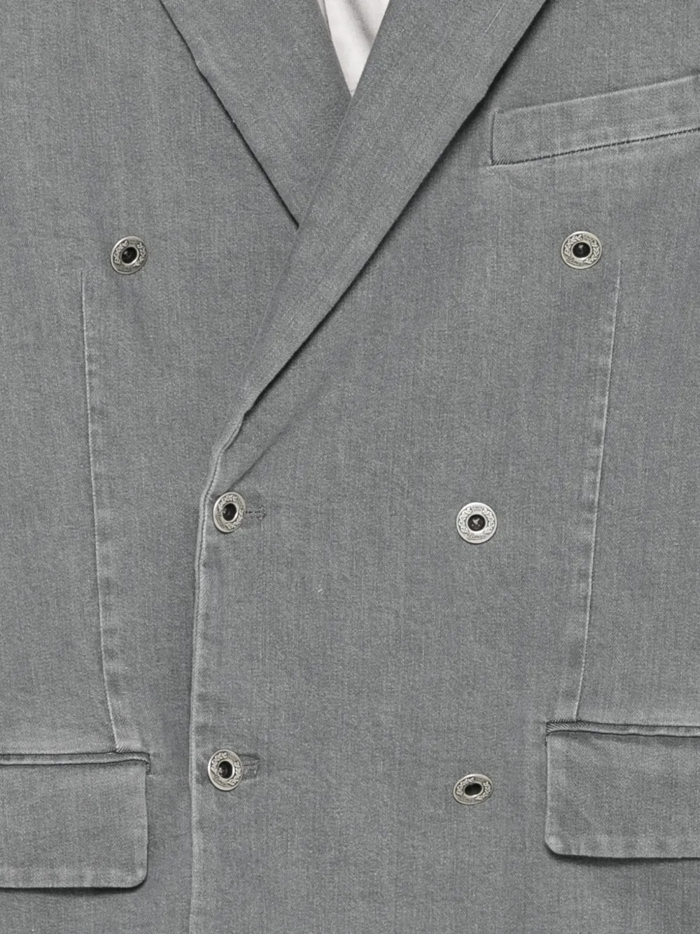Pence Angelo denim jack met dubbele rij knopen Grijs