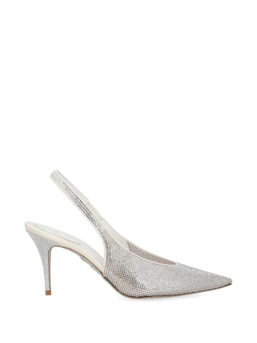 René Caovilla Jinny crystal-embellished slingback pumps - Silver