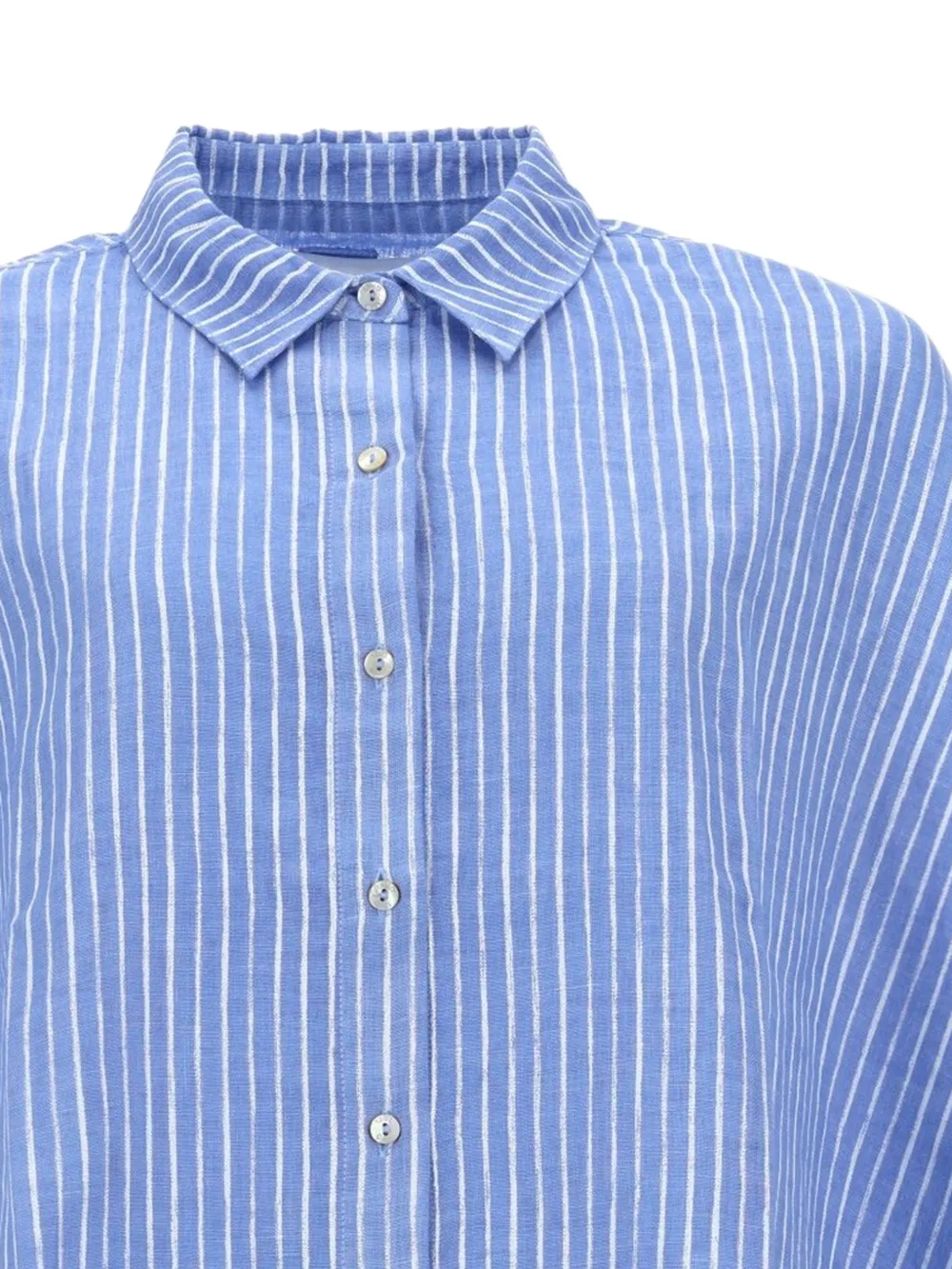  120% Lino Camisa Oversize - Azul 