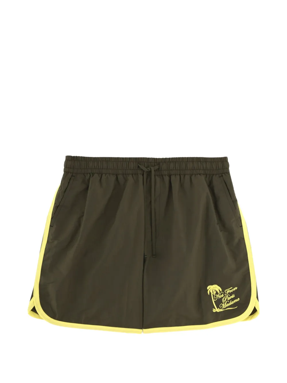 Drôle De Monsieur logo-print drawstring shorts - Verde