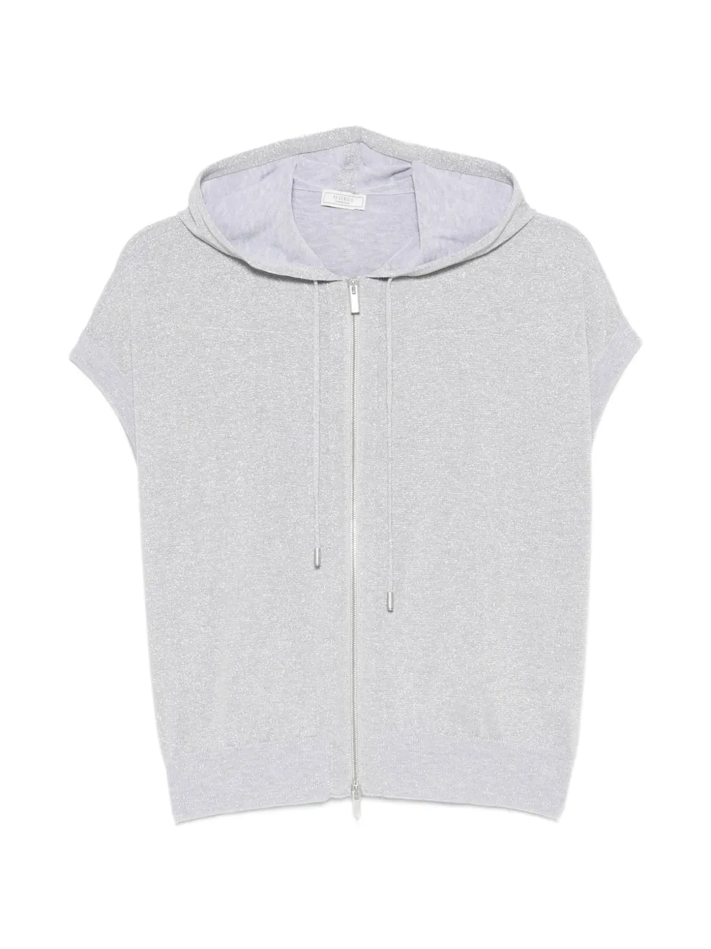 Peserico cap-sleeve zip-up cardigan - Grigio
