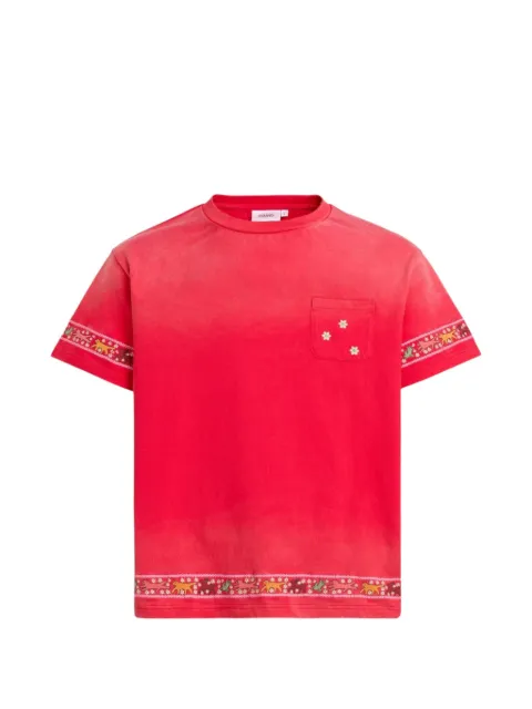 FOUND embroidered flower border T-shirt