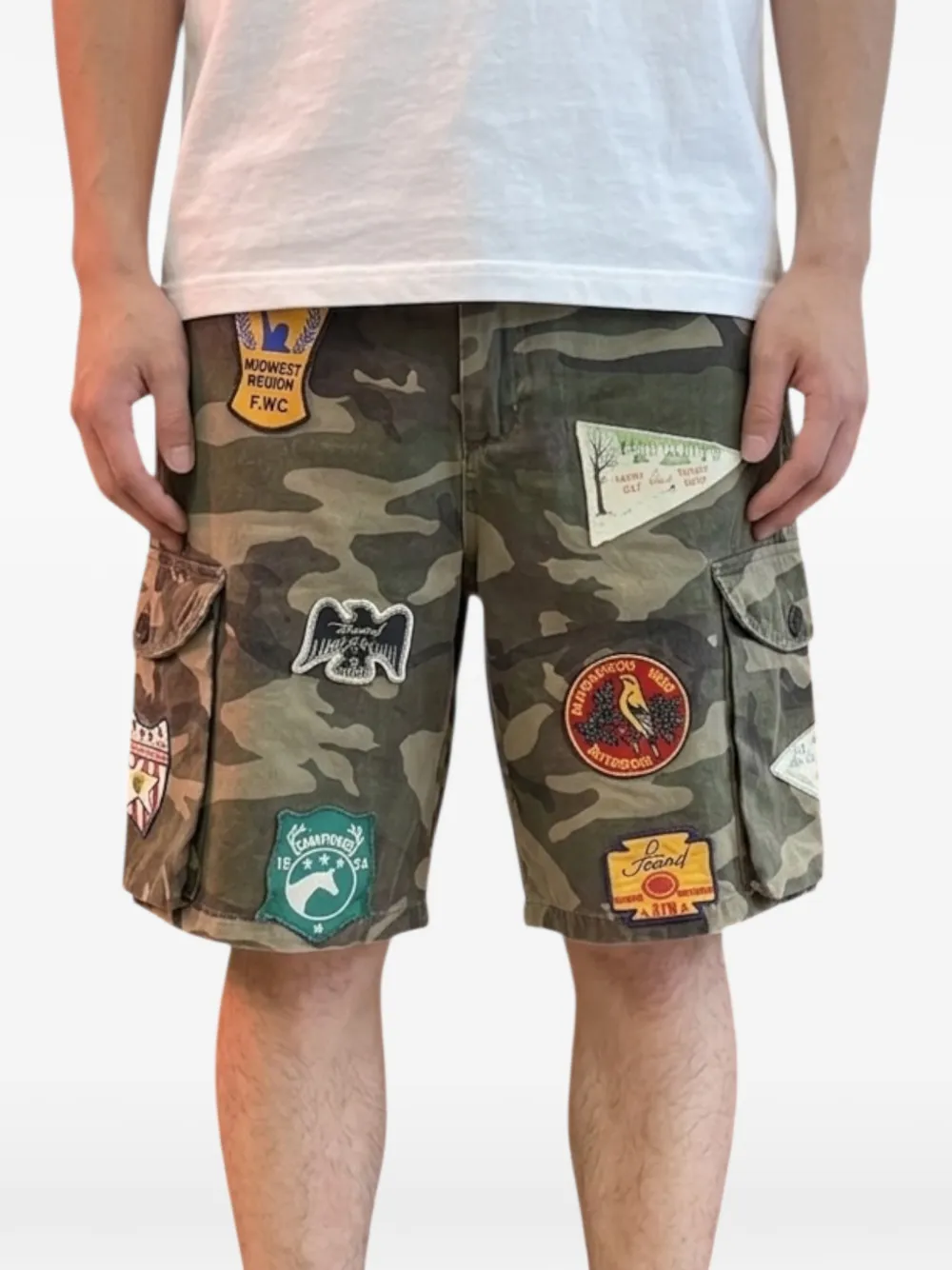 FOUND шорты карго в технике пэчворк | Шорты карго